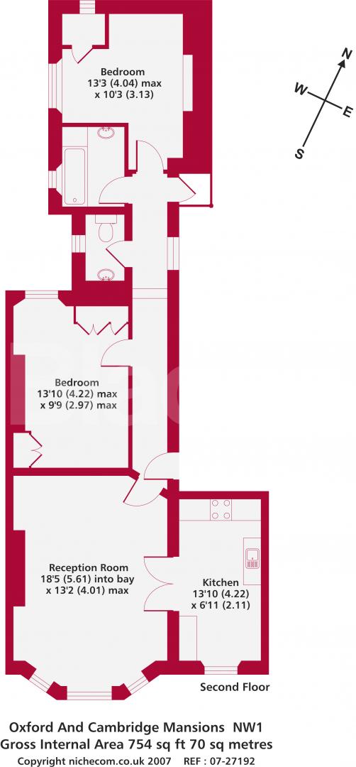 			MUST SEE!!, 2 Bedroom, 1 bath, 1 reception Flat			 Old Marylebone Road, MARLEBONE